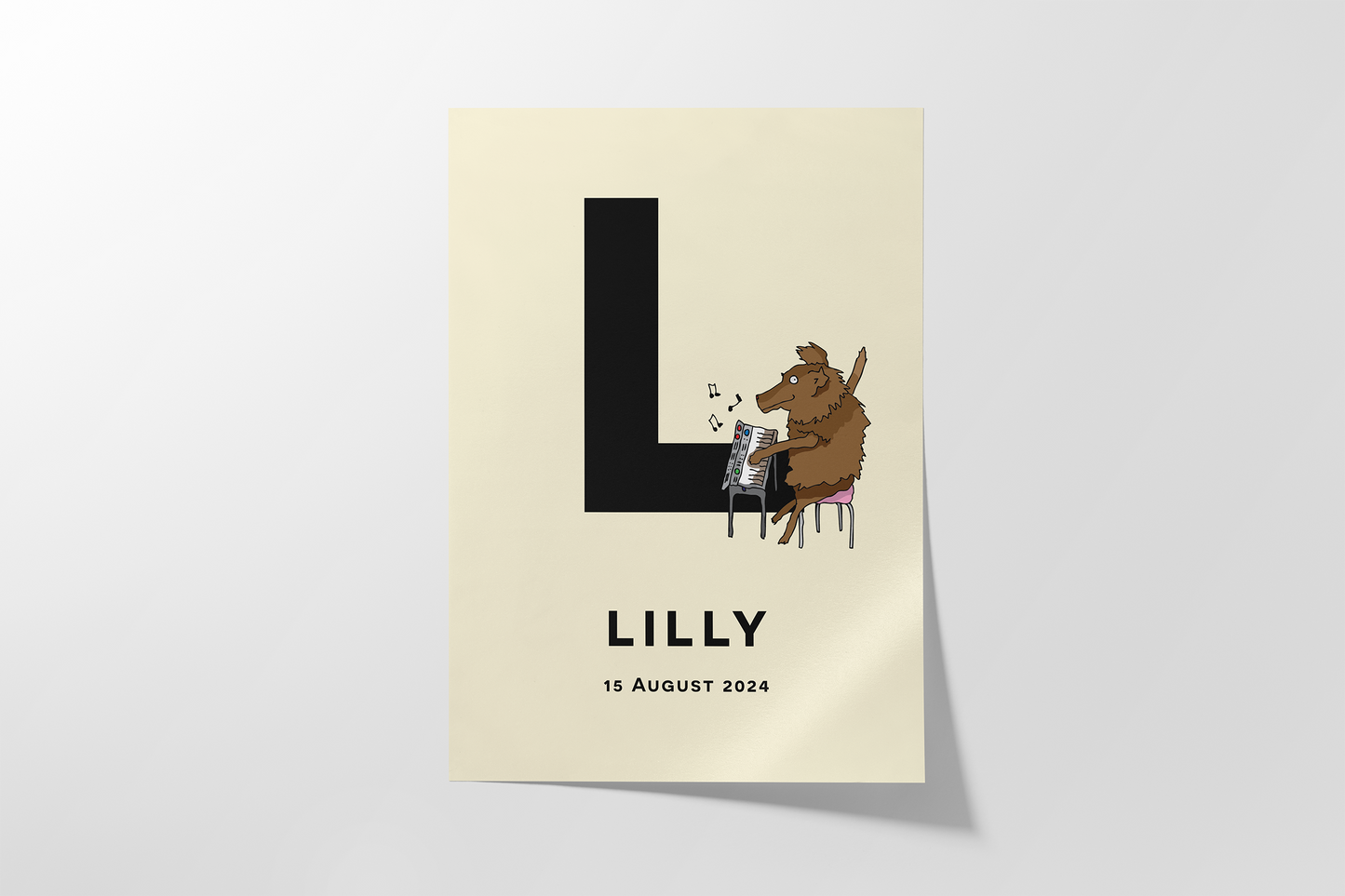 Piano Dog! Birth Poster