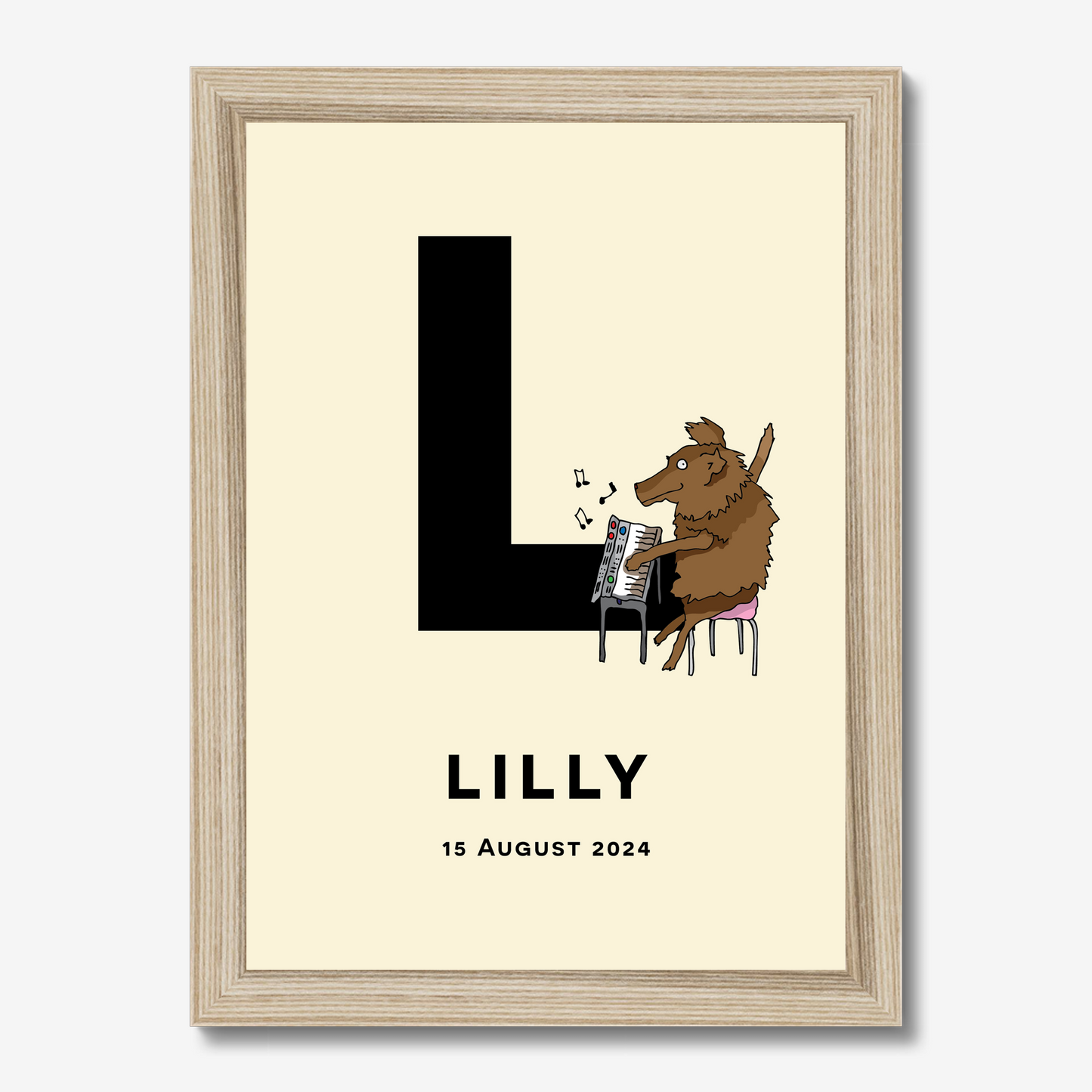 Piano Dog! Birth Poster