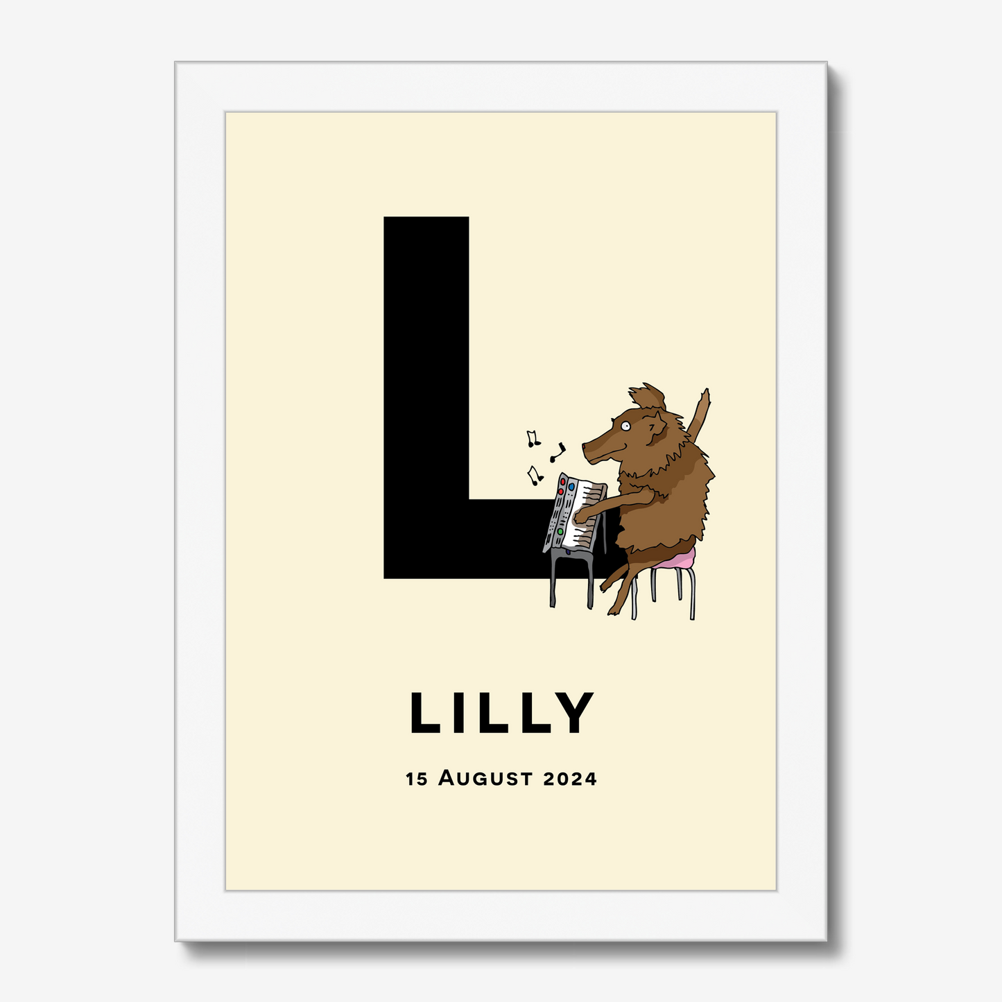 Piano Dog! Birth Poster
